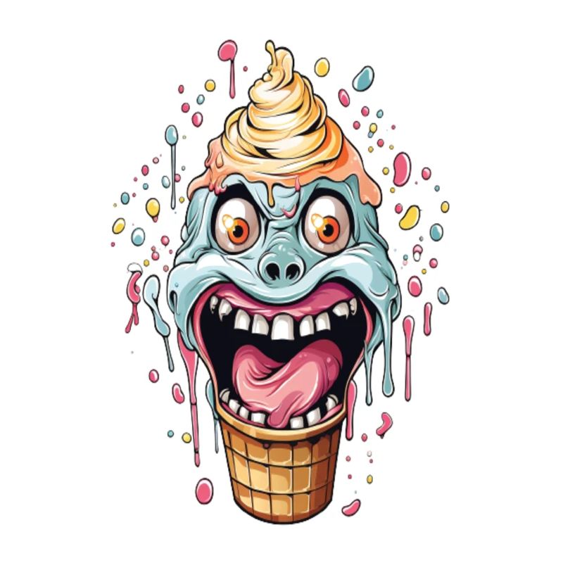 Humorvoller Eiswaffel-Monster-Design