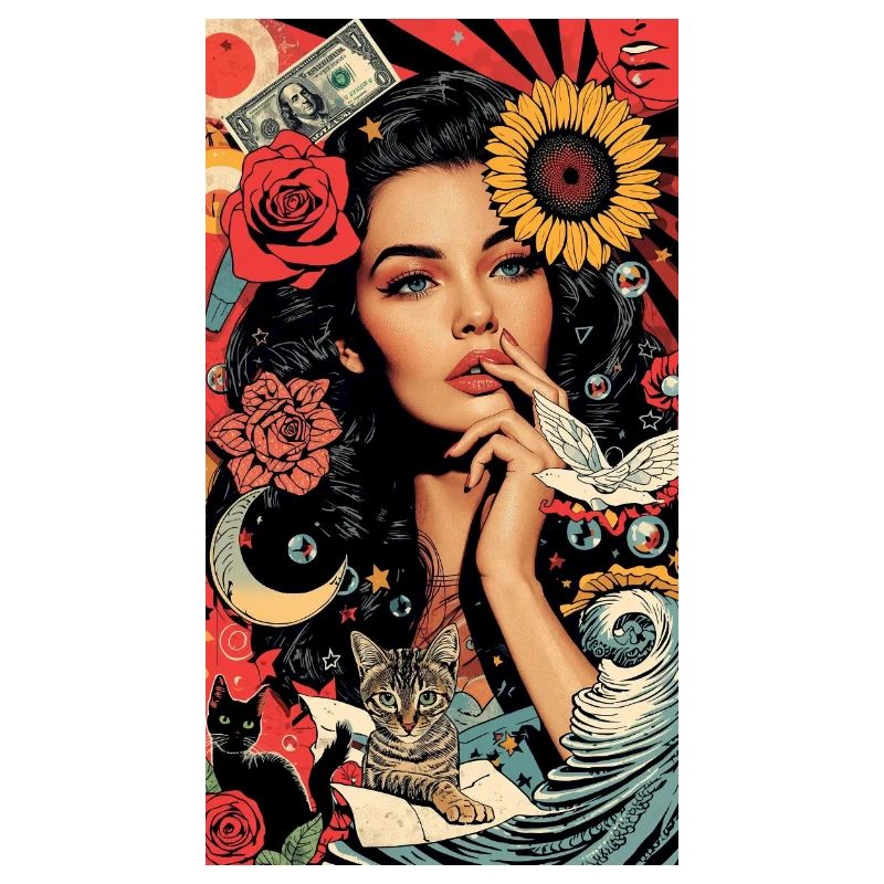 Buntes Pop-Art-Blumenmuster