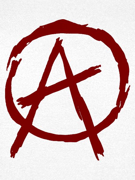 Anarchie Symbol im Kreis - dunkelrot
