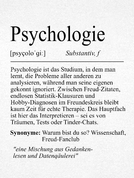 Unispruch "Psychologie" Geschenk, Studenten