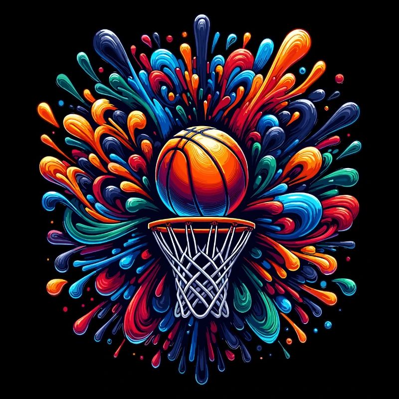 Basketball coloré Tie Dye Couleur Splash Hoop Net