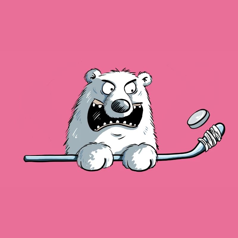 Cooler Eisbär Mit Eishockeyschläger I Eishockey