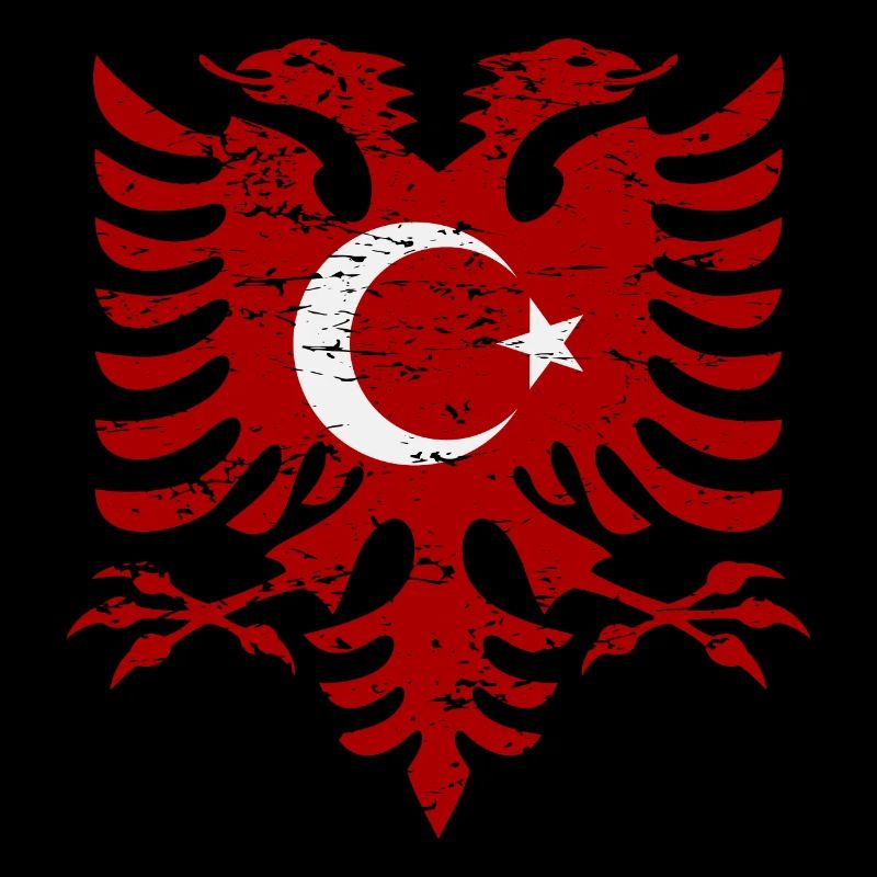 Albanie Turquie drapeau utilisé look