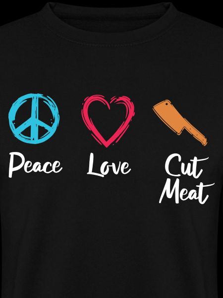 Frieden Liebe Fleisch schneiden