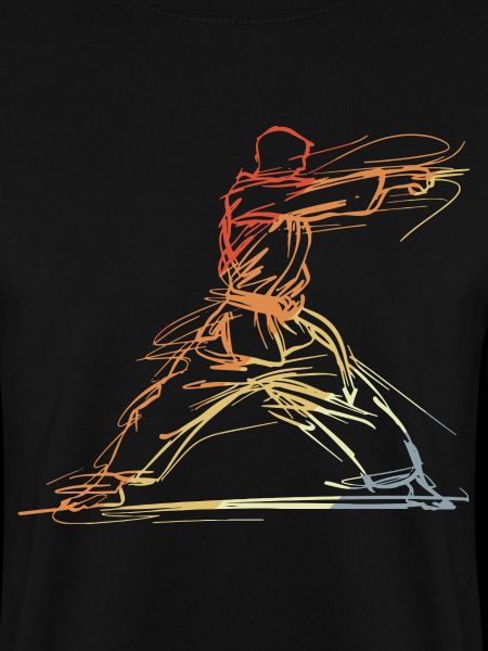 Karateka Linienskizze Retro