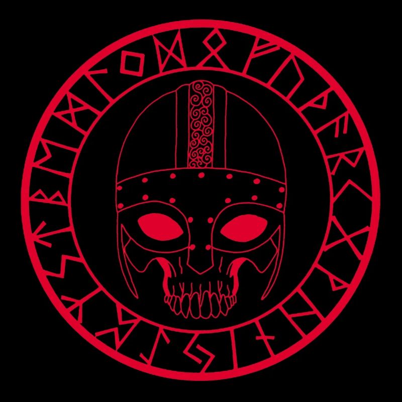 Tête de mort viking (rouge)