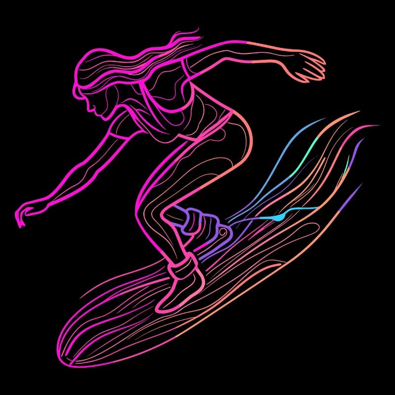 Surfing Frau