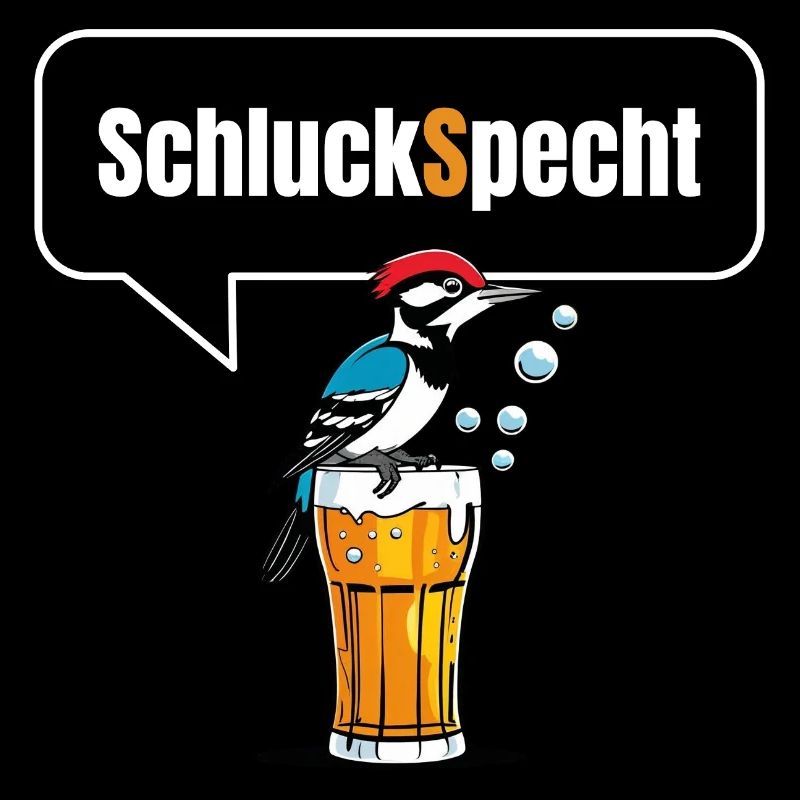 Lustiges Trinkspruch Shirt- SchluckSpecht