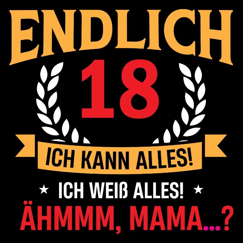 Endlich 18 Geburtstag Spruch Design