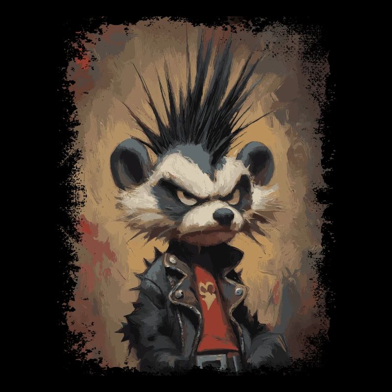 Lustiger Punkrock Waschbär