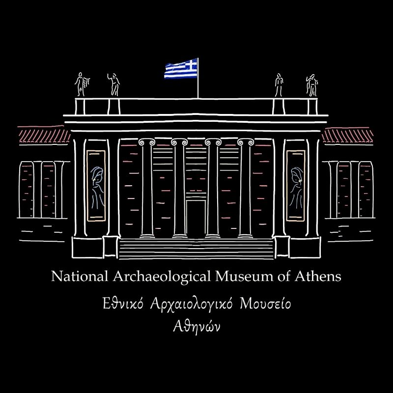 Athens National Archaeological Museum Drawing