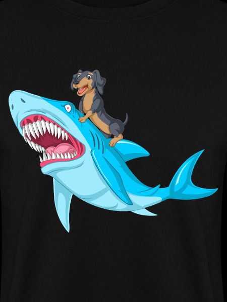 Dachshund Riding Shark Tee
