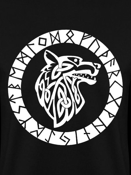 Wikinger-Emblem des weißen Wolfes