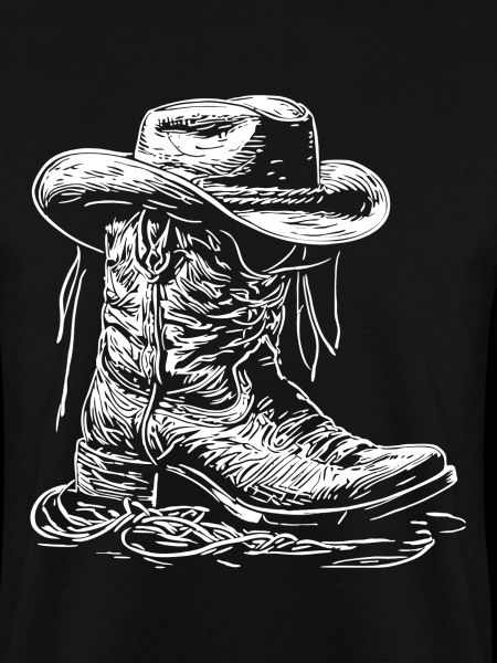 Western Stiefel Linienbild