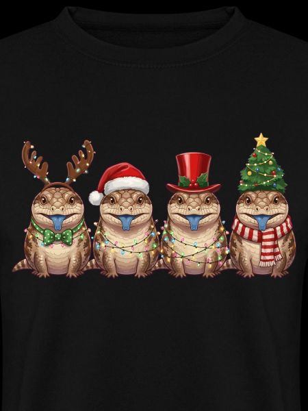 Blauzungenskink Weihnachten Lichterkette