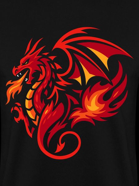 Tribal Drache Flammenrot Tattoo Stil