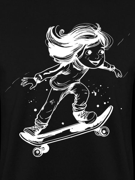 Skateboarding Mädchen Zeichnung