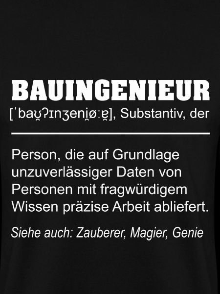 Bauingenieur Definition Lustig 