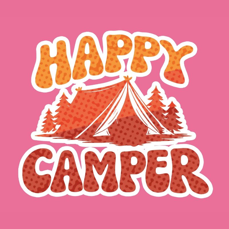 Fröhlicher Camper – Zeltmotiv