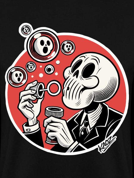 Skeleton Bubble Blower Illustration