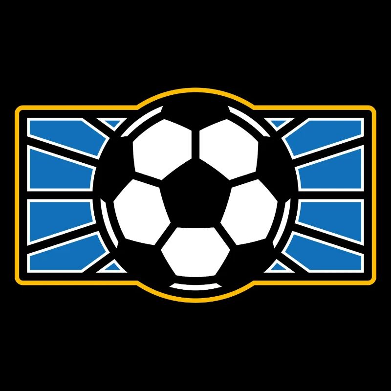 Retro-Fußballwappen: Blaue strahlende Strahlen