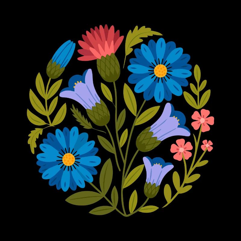 Vintage Floral Runddesign mit zeitlosem Charme