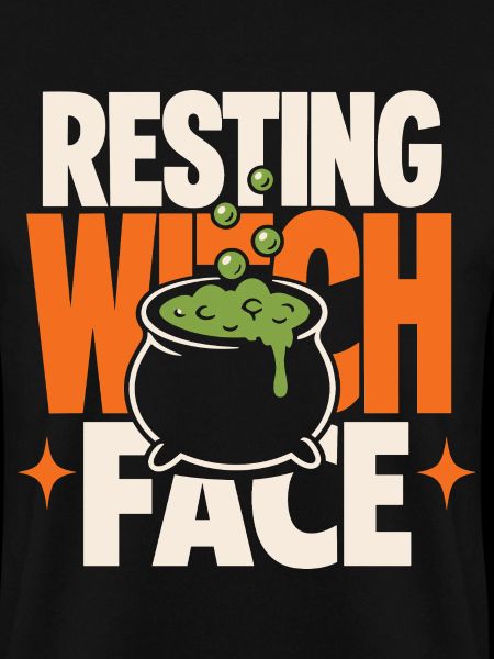 Resting Witch Face Cauldron