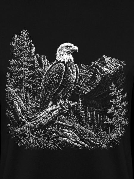 Weißkopfseeadler in ruhiger Berglandschaft
