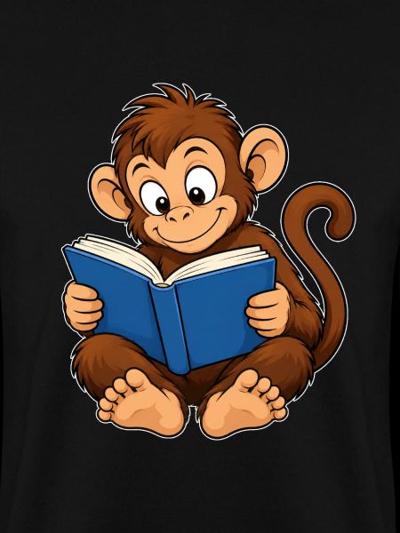 Süßer Affe beim Lesen – Bücherwurm