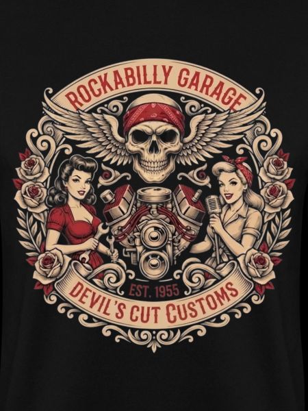 Rockabilly Skull Garage Roses