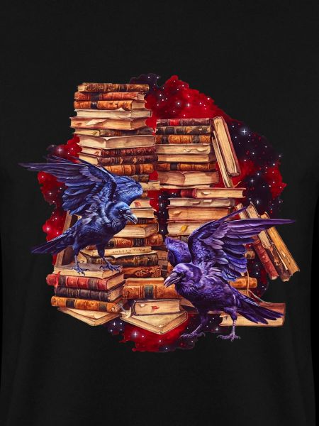 Dark Academia Raben Bücher Gothic T Shirt