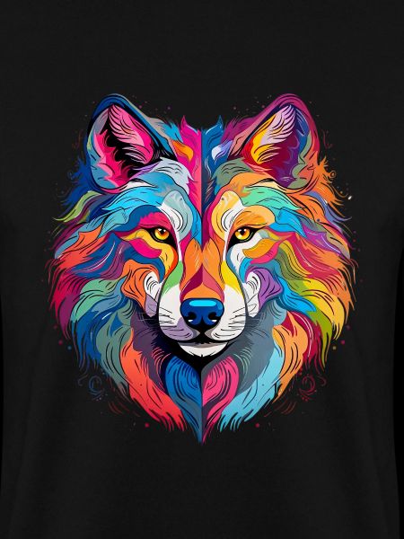 Bunter Wolf – farbiges Tiermotiv