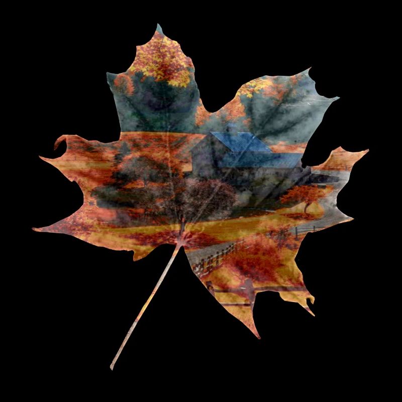 Idée cadeau paysage de feuilles d'automne
