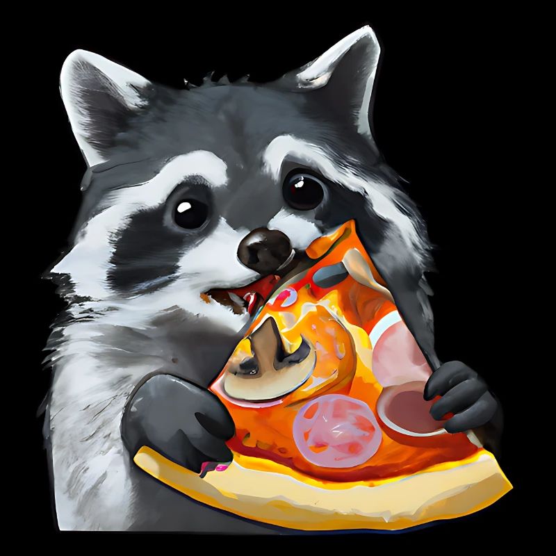 Pizza-liebender Waschbär
