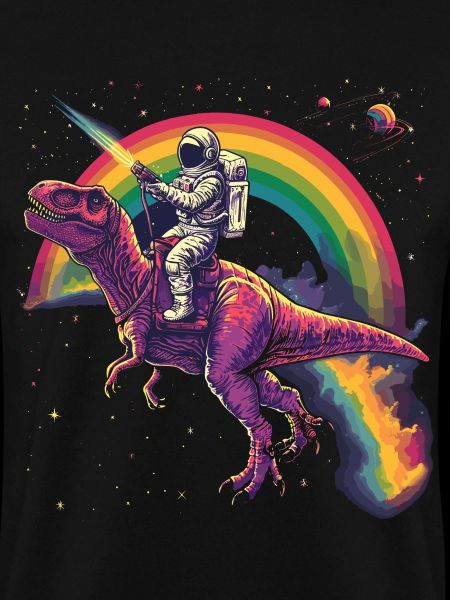 Astronaut reitet T-Rex Dinosaurier