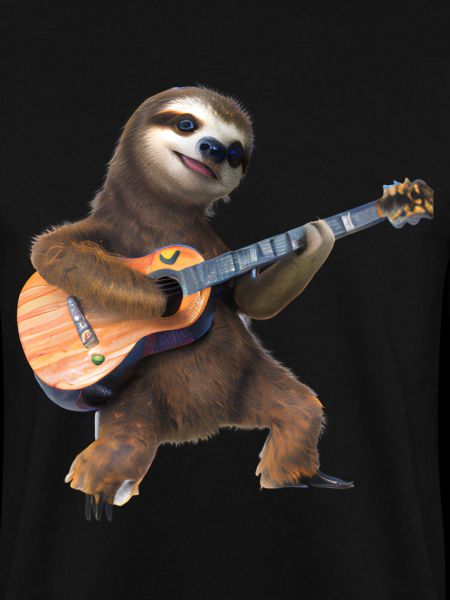Sloth with guitar