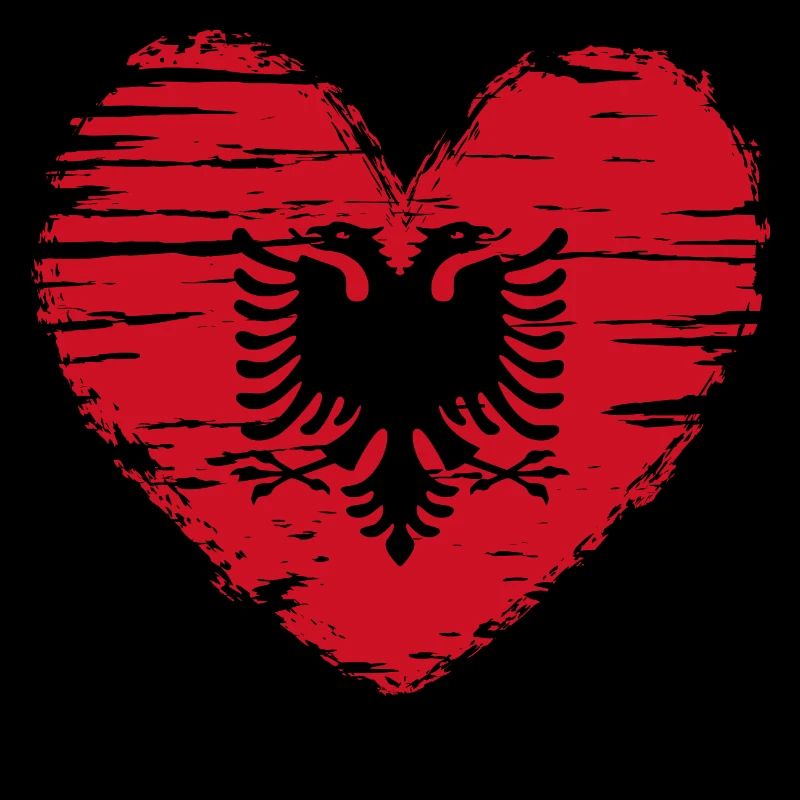Albanie coeur drapeau blason