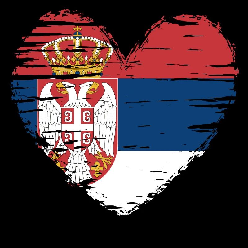 Serbie coeur drapeau blason