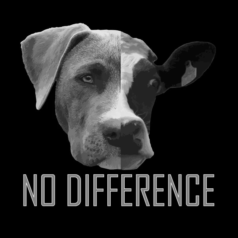 No Difference Hund Kuh Vegetarier Tierfreund