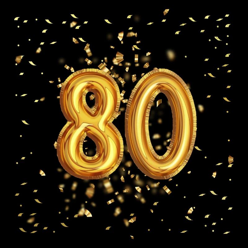 80 Jähriges Luftballon Design