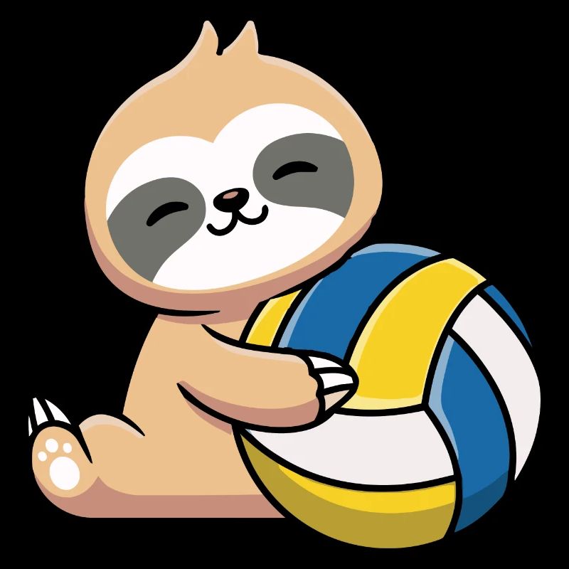 Faultier mit Volleyball