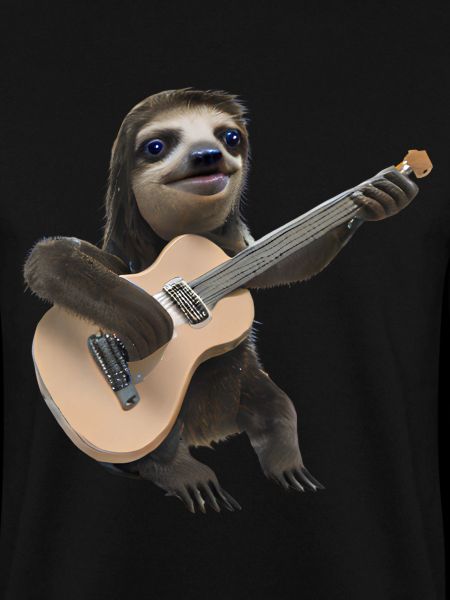 Sloth with guitar