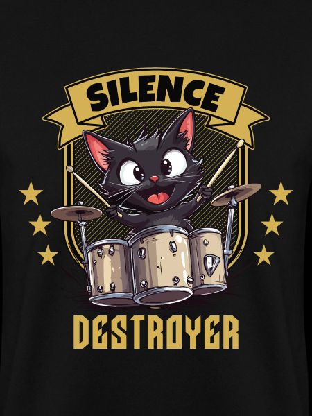 Drums Drums Silence Destroyer Cat Funny