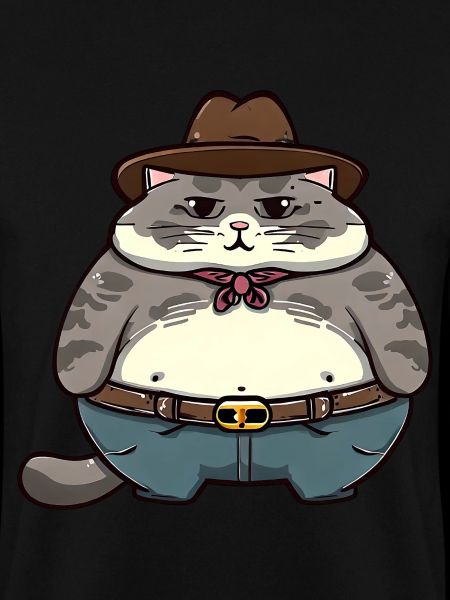 Fette Cowboy Katze