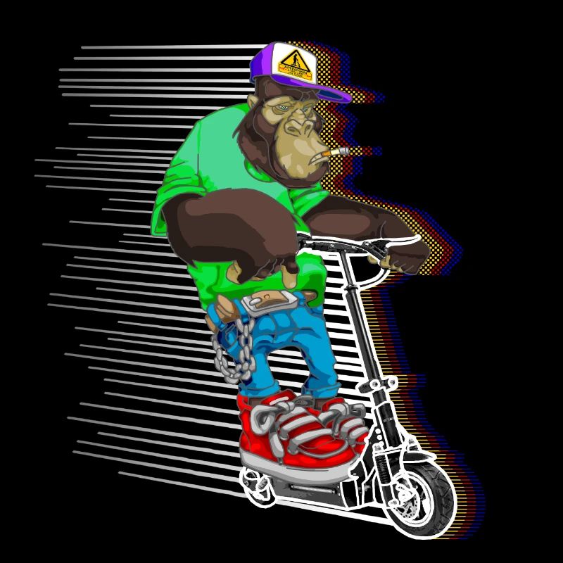 Escooter Elektroroller E-Roller cooler Affe