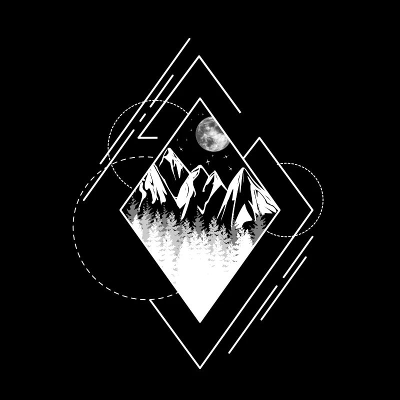 Type de géométrie paysage montagne lune forêt v1w