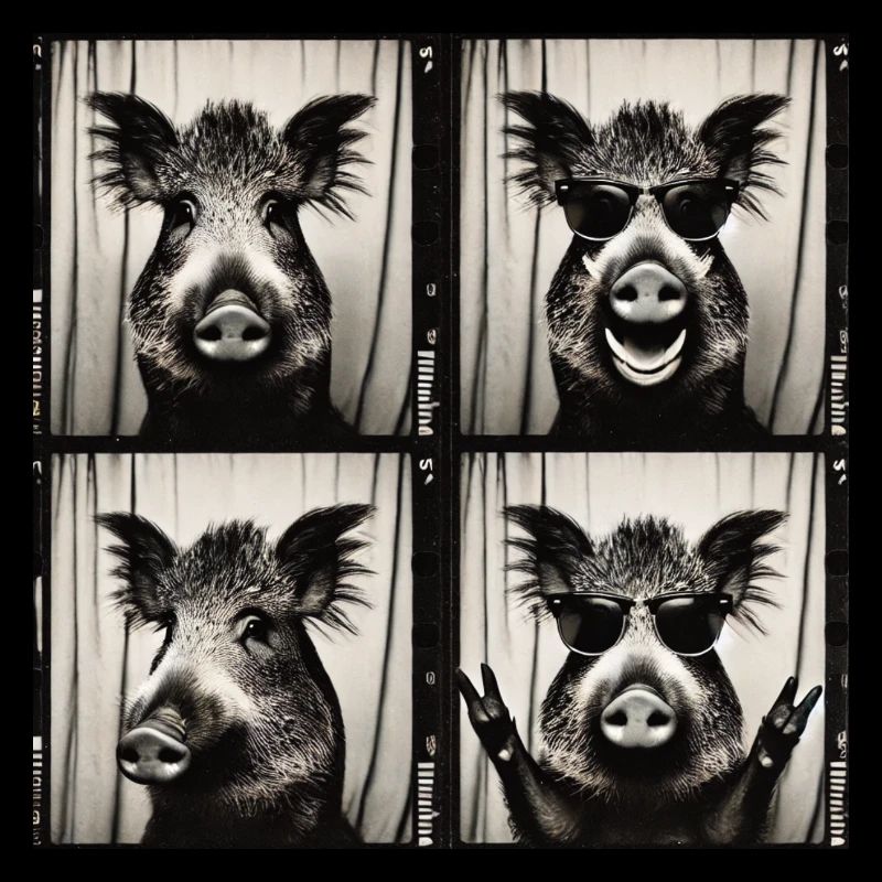 Sanglier avec lunettes de soleil – style rocker