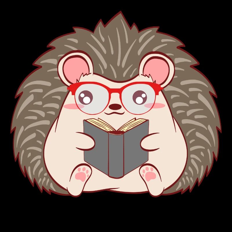 Hedgehog "Reader" Christmas Design For Students
