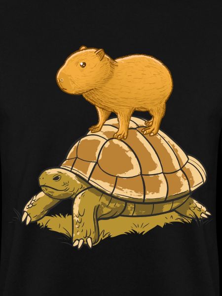 Capybara auf Schildkröte