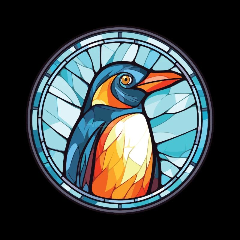Pinguin Bunte Aquarell-Tierillustration